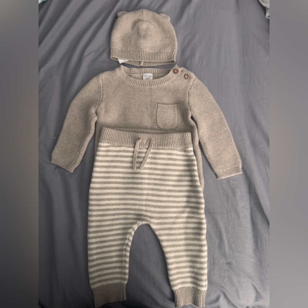 Carter's Beige Knit Sweater with Button Detail